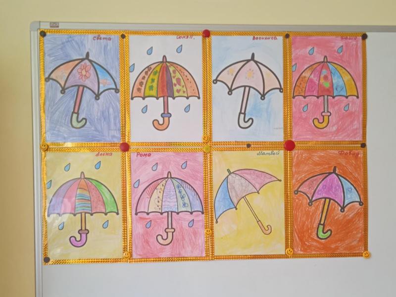 Рисование: "Такие разные зонтики". Подготовительная к школе группа № 9.
